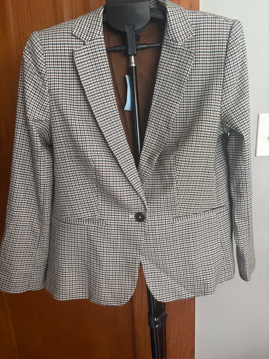Ann Taylor Jackets & Blazers - Ann Taylor Factory Petite Houndstooth Blazer — Size 12P